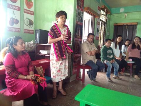 Ms. Bertha delivering a speech on importance of Lesson planning for an Inclusive classroom 