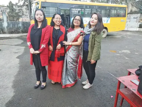 from left to right - Ms. Visienuo Chusi (CBS Key Teacher), Ms. Adaphro Pfozhe (CBS KT), Ms. Mamta (Shishu Saroti KT) & Ms. Lisa Beypi (Shishu Saroti Advocacy Coordinator)