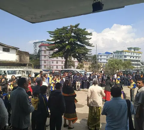 Glimpse of the crowd during 'Ring the Bell' activity conducted after Umang Festival on 20th of March 2019. 
