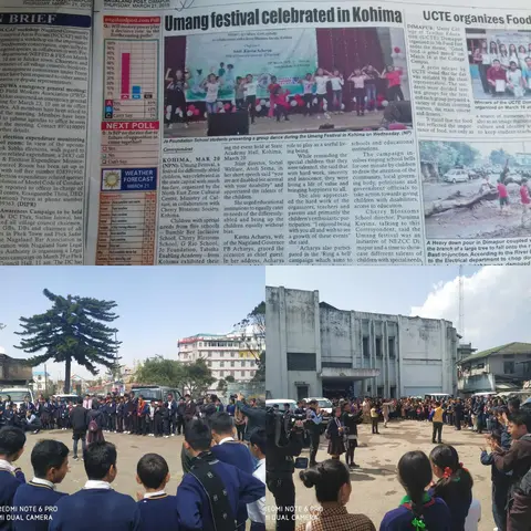 News article clippings & Glimpse of the crowd during 'Ring the Bell' activity conducted after Umang Festival on 20th of March 2019. 