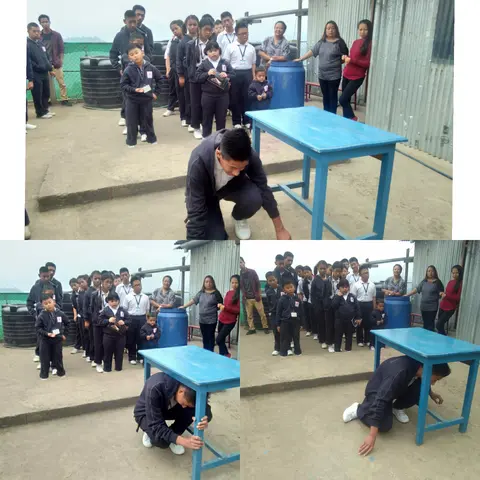Demonstration on 'How one can be prepared for disaster, especially during Earthquake