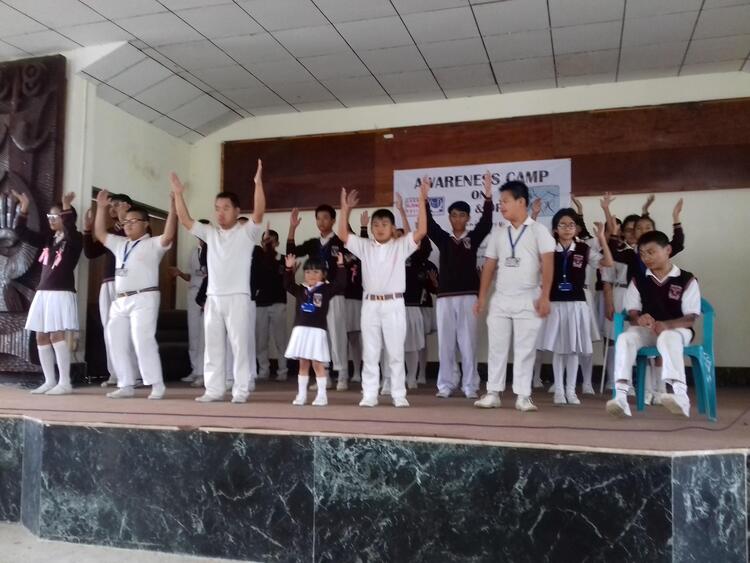 CWSN STUDENTS FROM CHERRY BLOSSOMS SCHOOL PERFORMING AN ACTION SONG